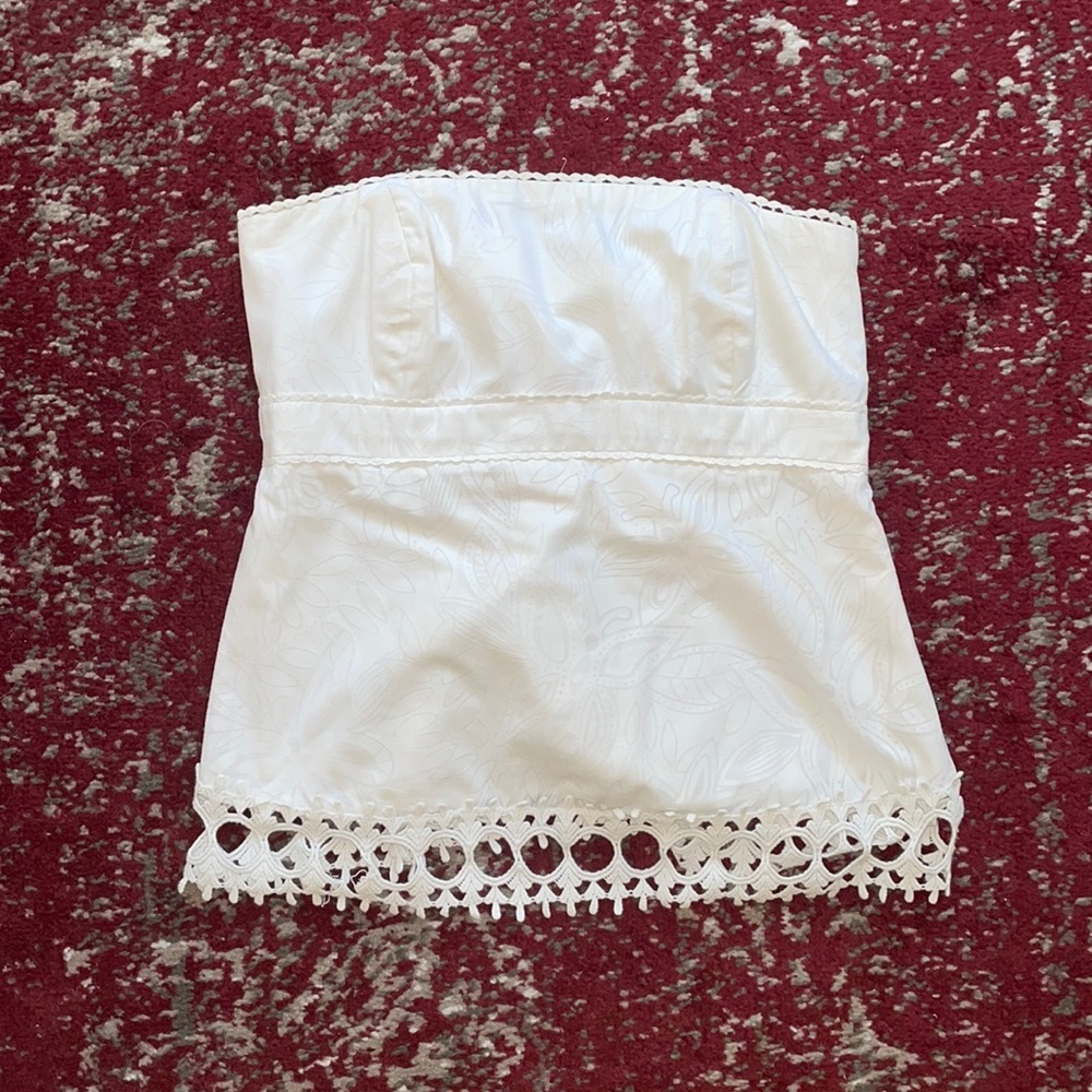 Lilly Pulitzer strapless white top size 2